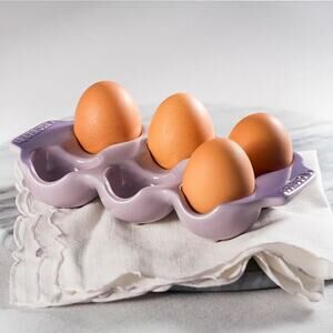 LE CREUSET Egg Tray Holder Crate Ceramic Blue Bell Bluebell Provence Purple NEW